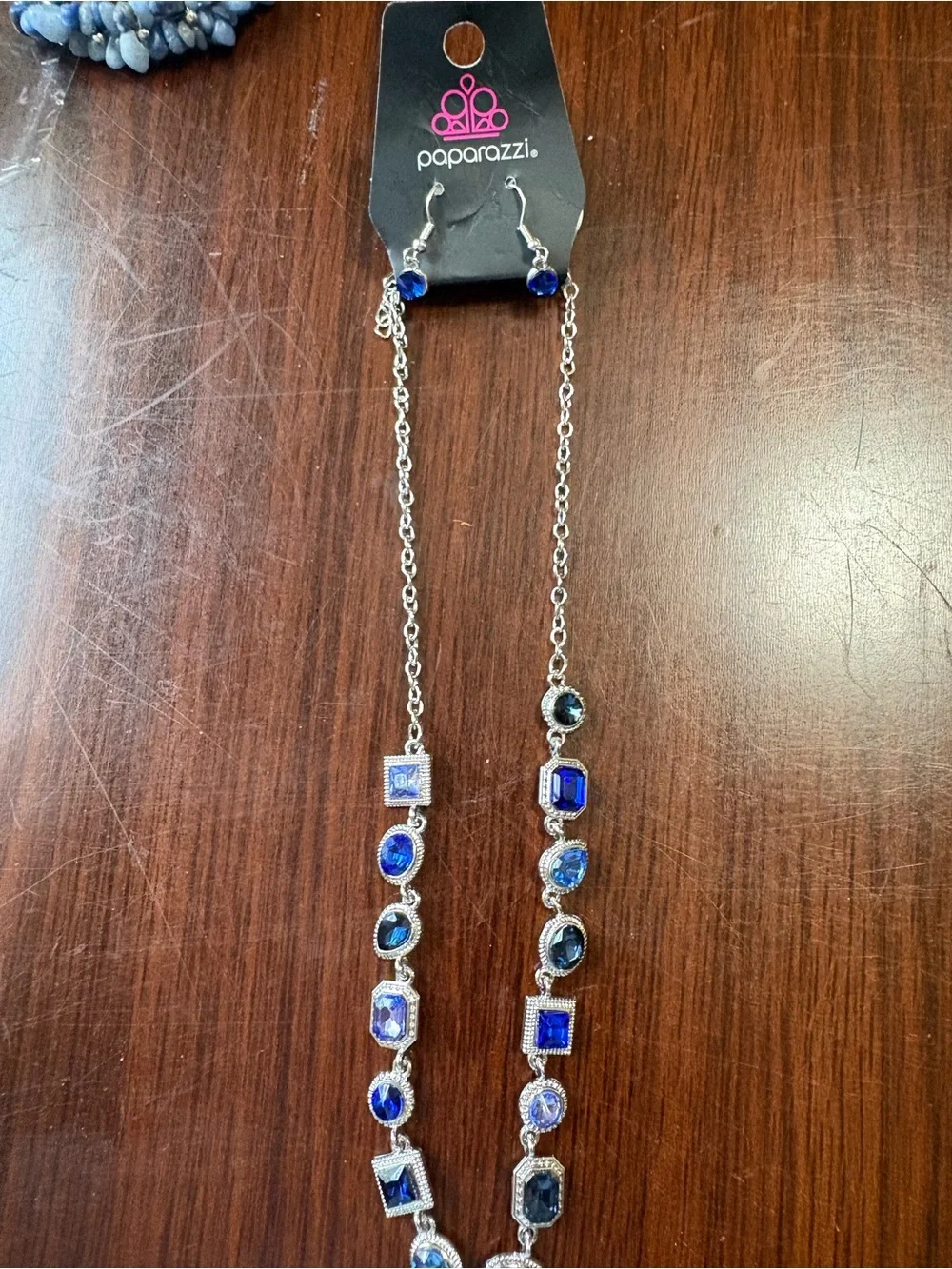 paparazzi Royal Blue Multi-Shape Station Necklace